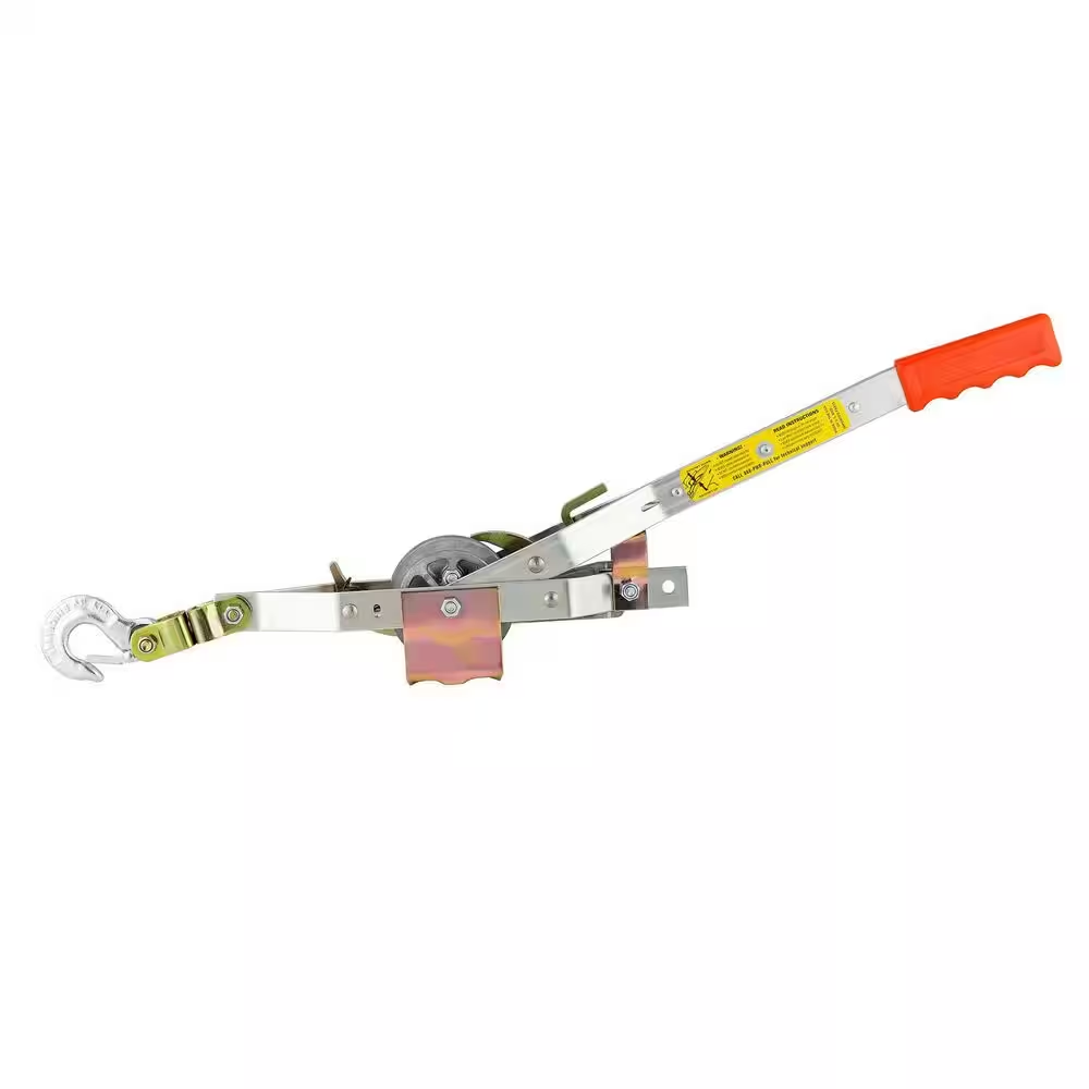 1,500 Lb. 3/4 Ton Capacity 10:1 Leverage Rope Puller Come Along Tool With 20 F