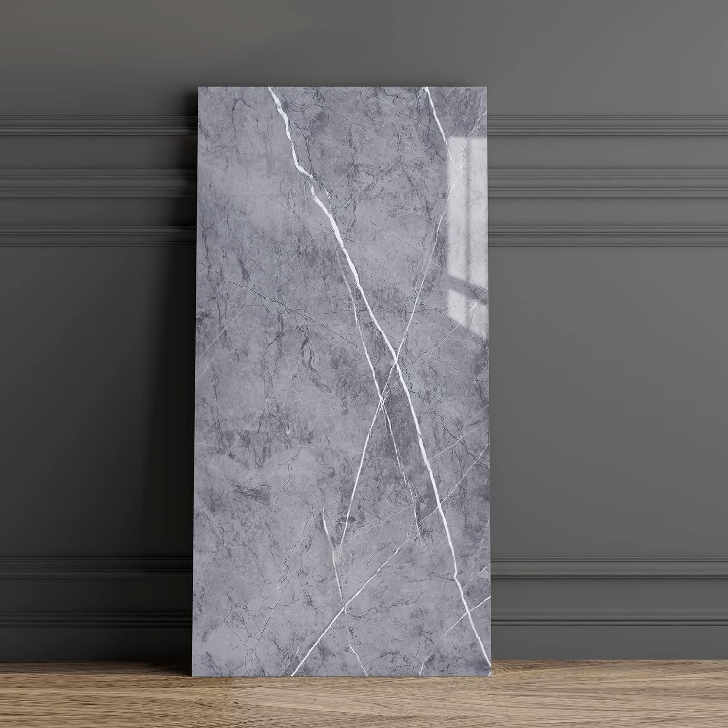 Wall Panels Peel and Stick 20 Pieces 23.6X11.8In (38.7 Sq. Ft. Coverage) Backsplash Marble Look Tile(Not Real Marble, Ideal for Kitchen Bathrooms Living Rooms Bedrooms (Gray-Ysh)