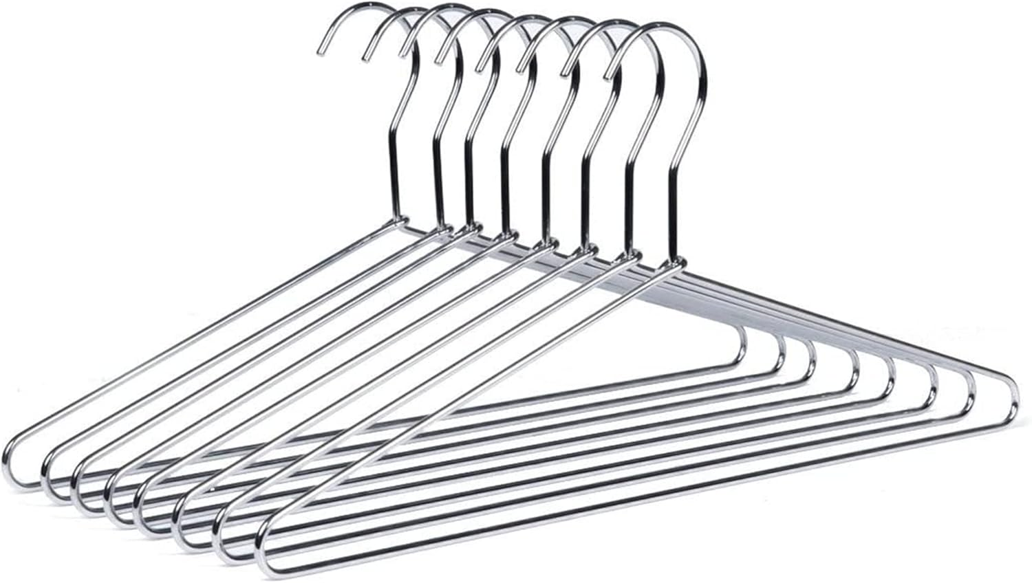 Heavy Duty Metal Shirt Coat Hangers 10 Pack Stainless Steel Clothes Hanger with Polished Chrome 17 Inch Silver Metal Wire Hanger