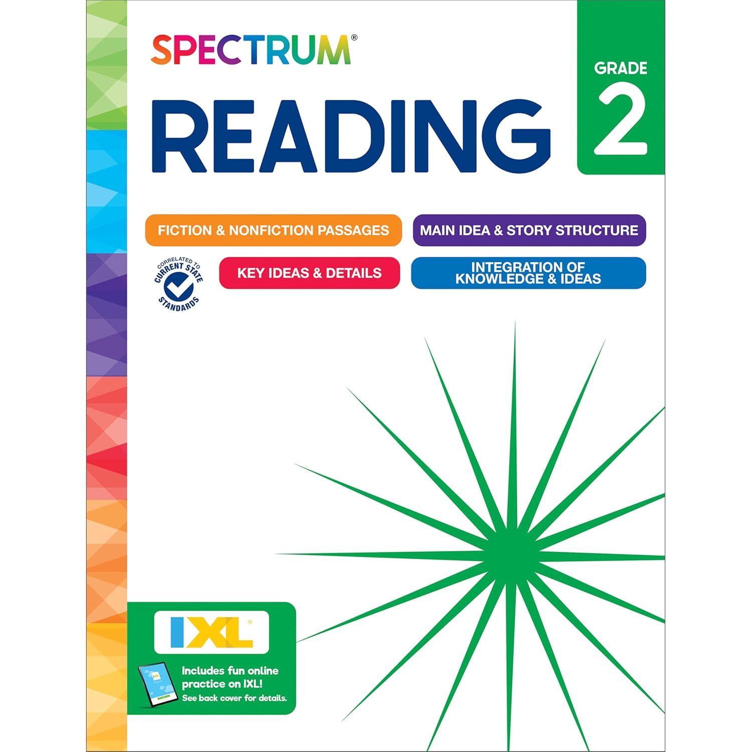 Spectrum Reading 2Nd Grade Workbook, Activity Book Covering Nonfiction and Fiction Passages, Story Structure, Identifying Main and Key Ideas, and More, Classroom or Homeschool Curriculum