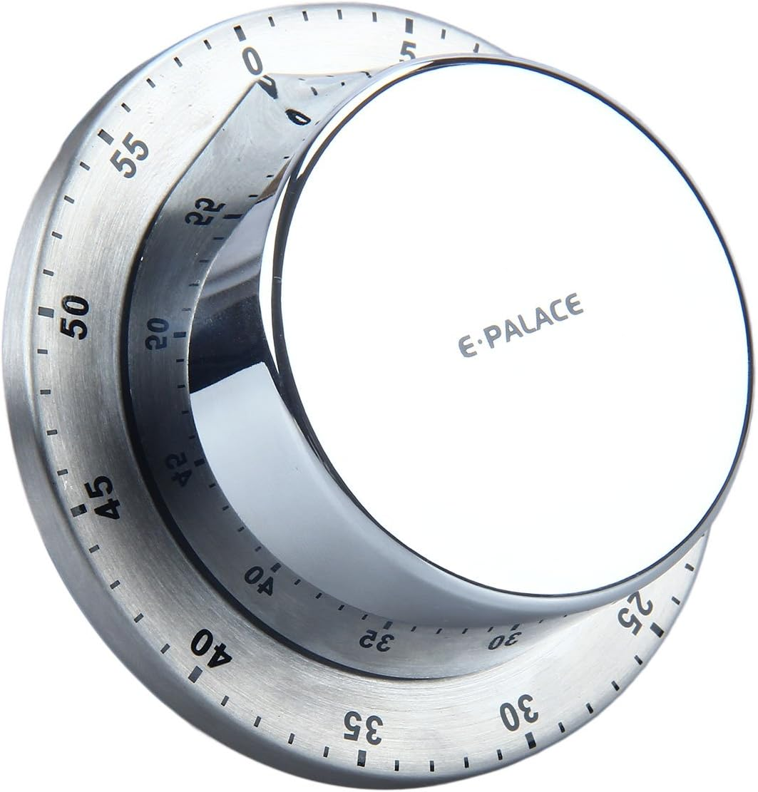 Kitchen Timer, 60 Minute Timer,Magnetic Loud Alarm,Mechanical Stainless Steel Co
