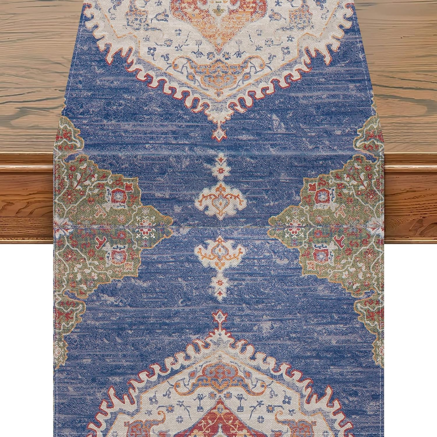 Table Runner Boho Table Runners Vintage Elegant Farmhouse Table Center Linen Decor for Home Dining Party Entrance (13x108 Inch) Navy Blue
