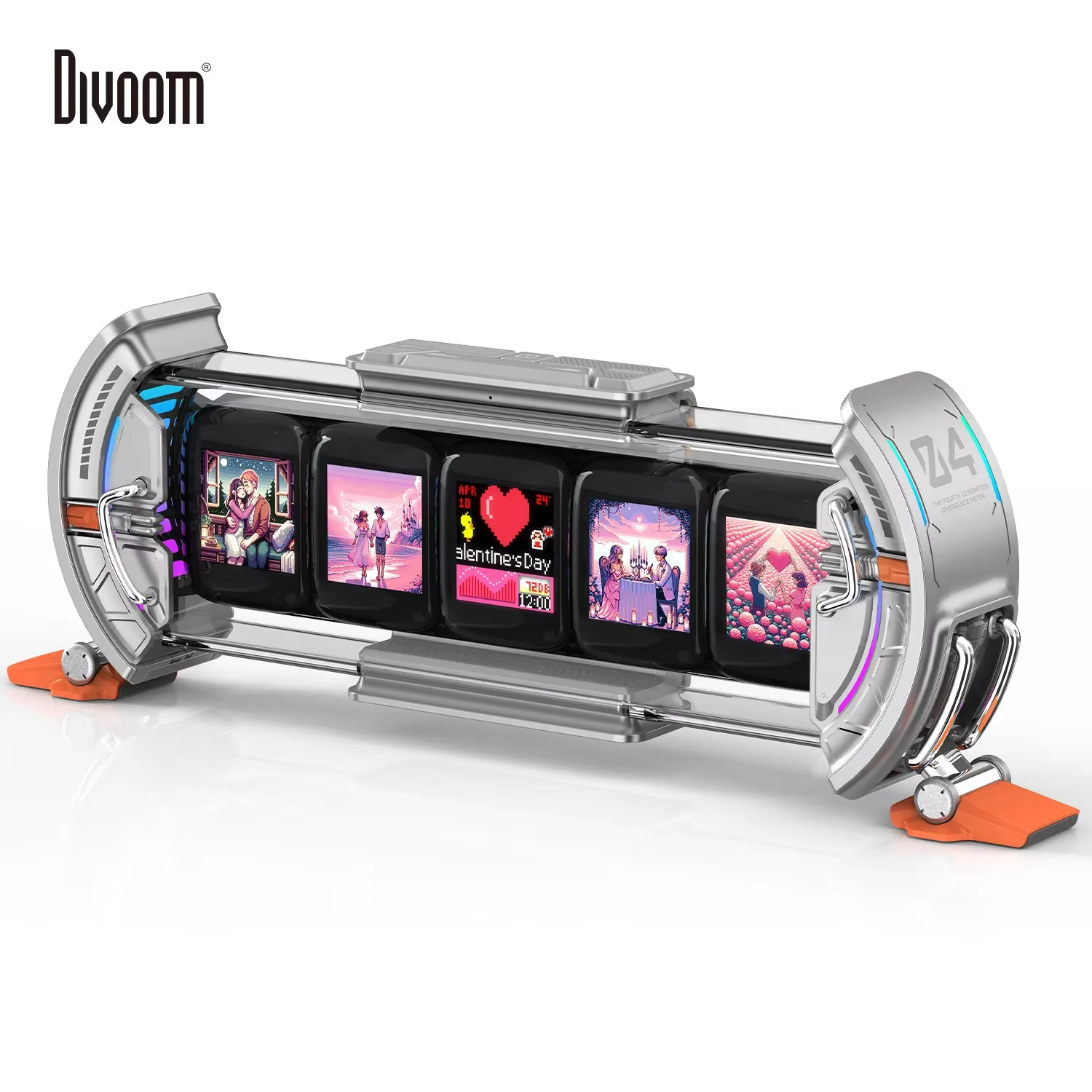 Times Gate - Cyberpunk Gaming Setup Digital Clock with Smart APP Control WiFi Connect RGB LED DisplayPersonalized Gift