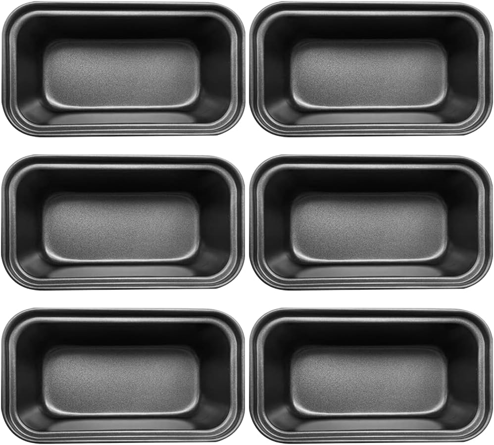 6 PCS Mini Nonstick Carbon Steel Baking Bread Pan,Mini Loaf Pans,Small Banana Bread Tins,6.2