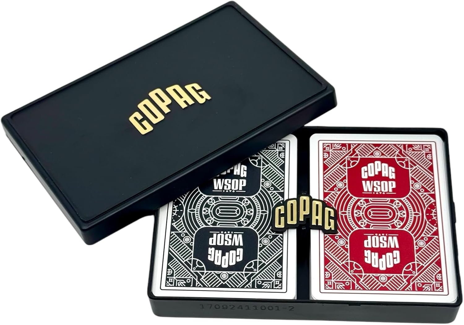 WSOP 100% Plastic Playing Cards - Standard Size (Poker) Jumbo Index Black/Red Double Deck Set