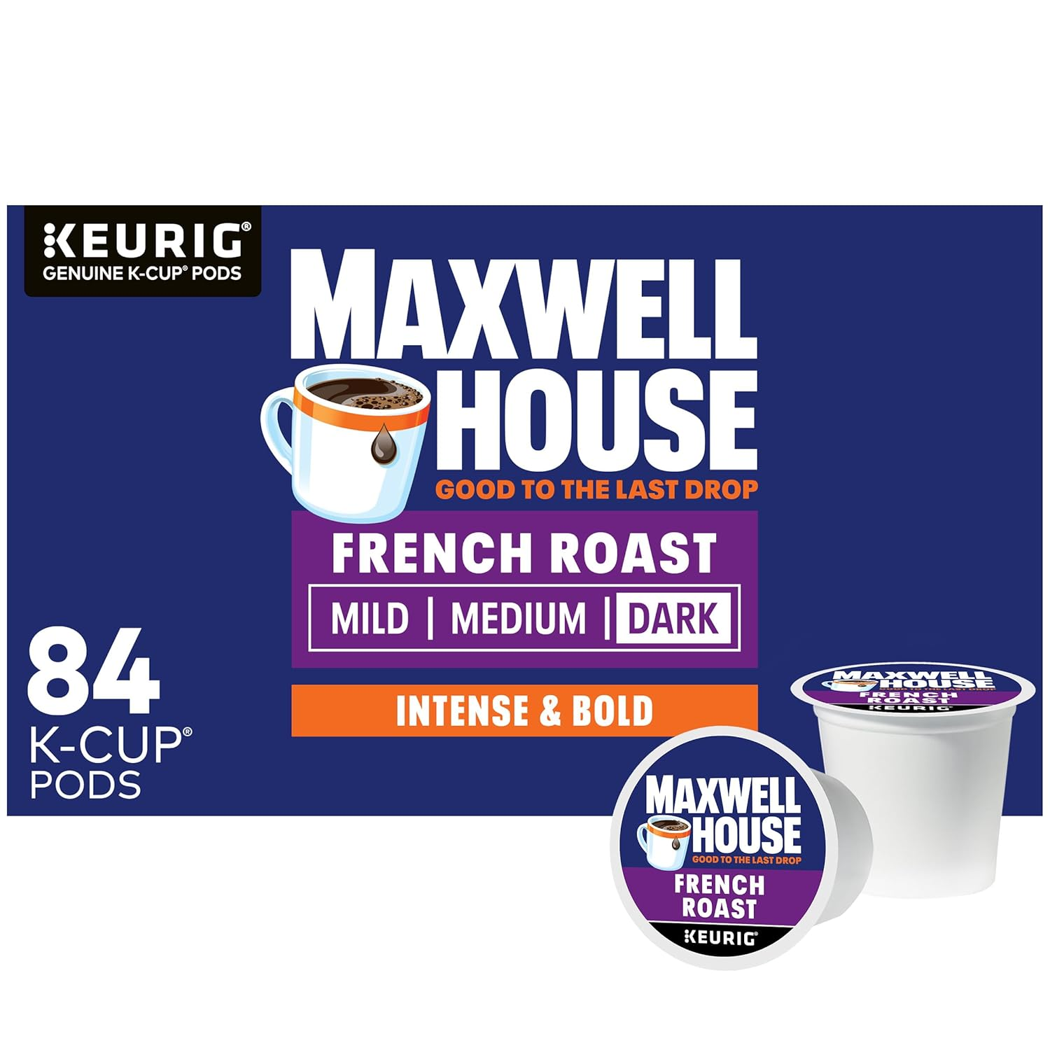 Maxwell House French Roast Dark Roast K-Cup Coffee Pods, 84 Ct Box