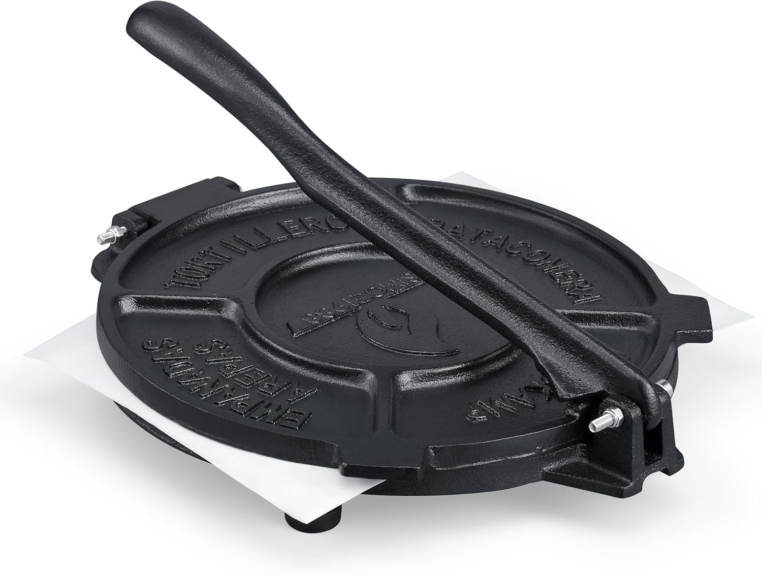 10 Inch Tortilla Press,Cast Iron Tortilla Maker with 10 Pcs Parchment Paper,Heavy Duty Tortillera Pataconera,Flour Tortilla Press,Traditional Style(Sa105) (10 INCH)