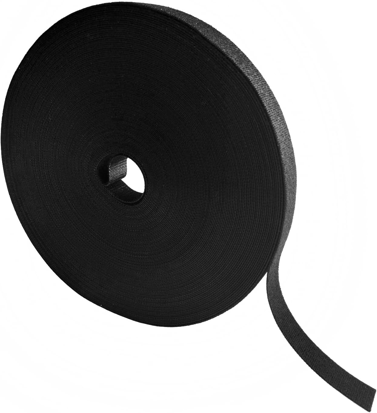 3/4 Inch X 100Ft Black Hook and Loop Wrap Roll Tape Bundling Ties Fasten to Them