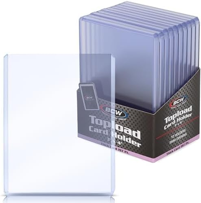 197 PT. Thick Card Topload Holder - Pack of 10 | Durable Rigid PVC Toploader | Toploaders for Memorabilia, Jersey, Patch, and Relic Cards | Ideal for Collectors and Hobbyists