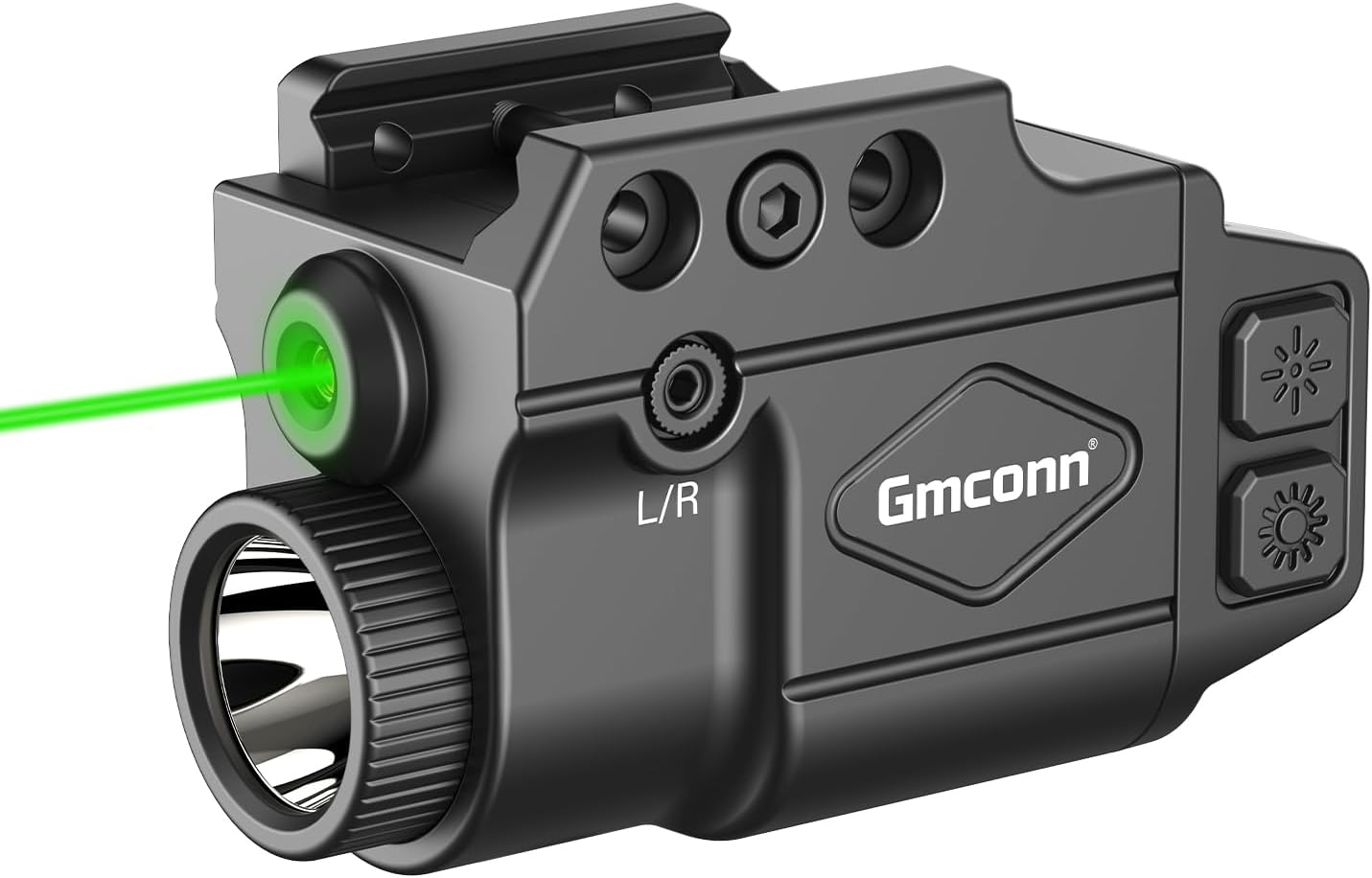 800 Lumen Tactical Flashlight with Green Laser Sight Combo, Gun