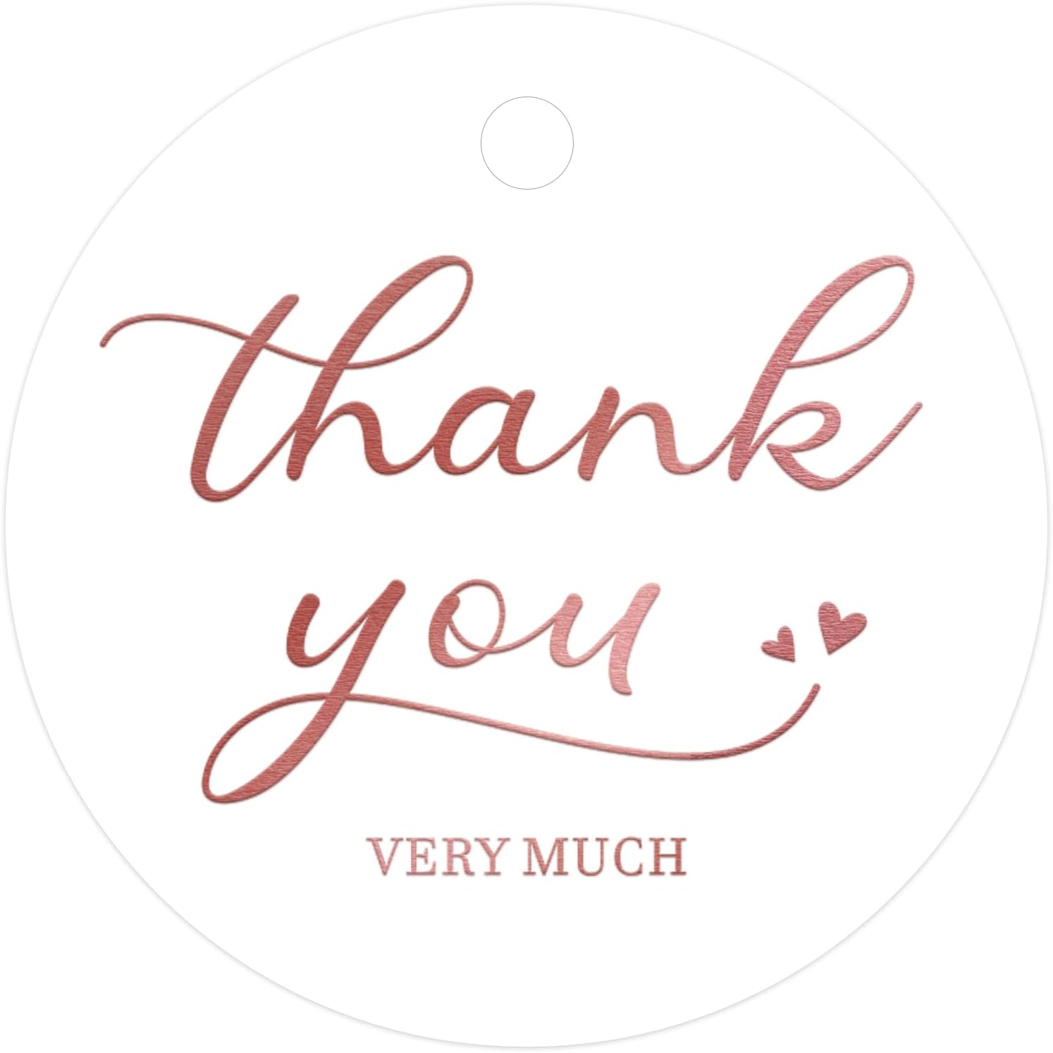 100PCS Thank You Very Much Tags, Rose Gold Foil Thank You Tag, 2.2 in White Paper round Gift Tags with String for Gift Wrapping, DIY Arts & Crafts, Wedding Party Favors