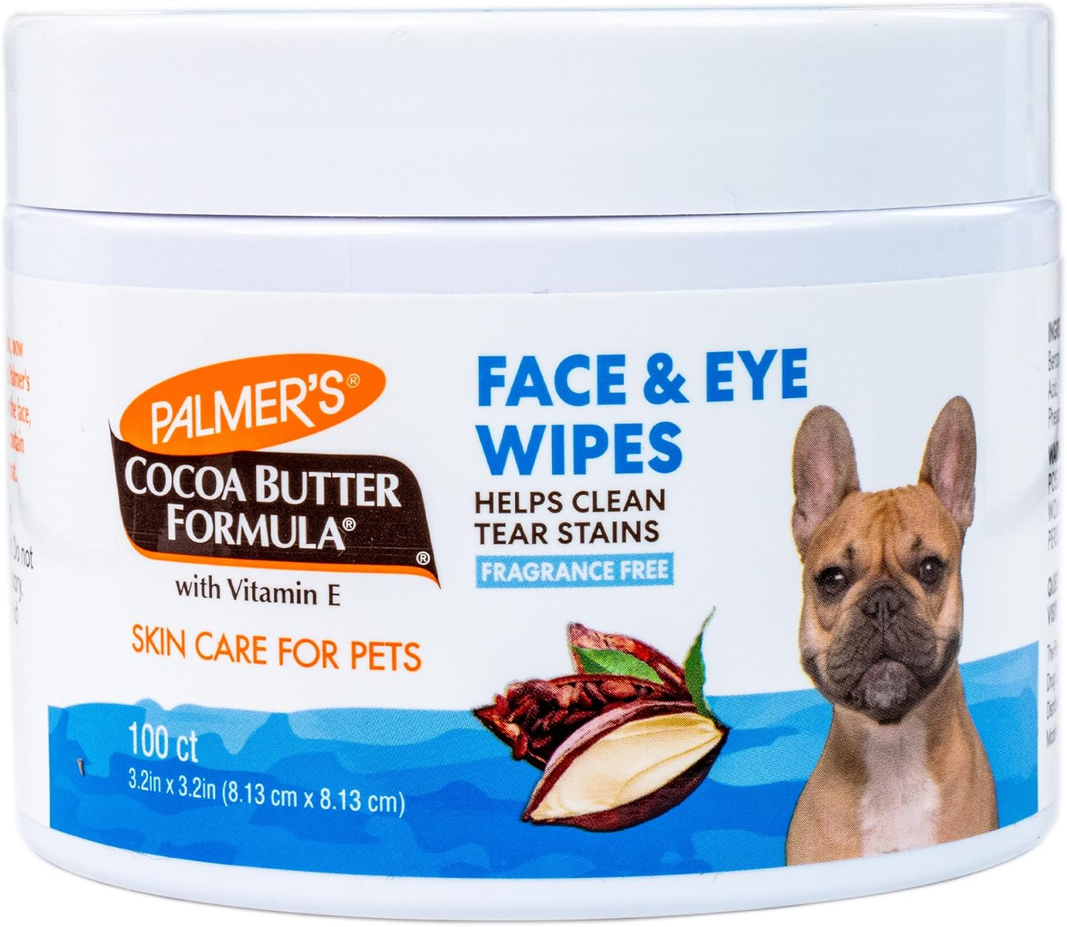 Palmer'S for Pets Face and Eye Wipes with Cocoa Butter and Vitamin E, Dog Eye 