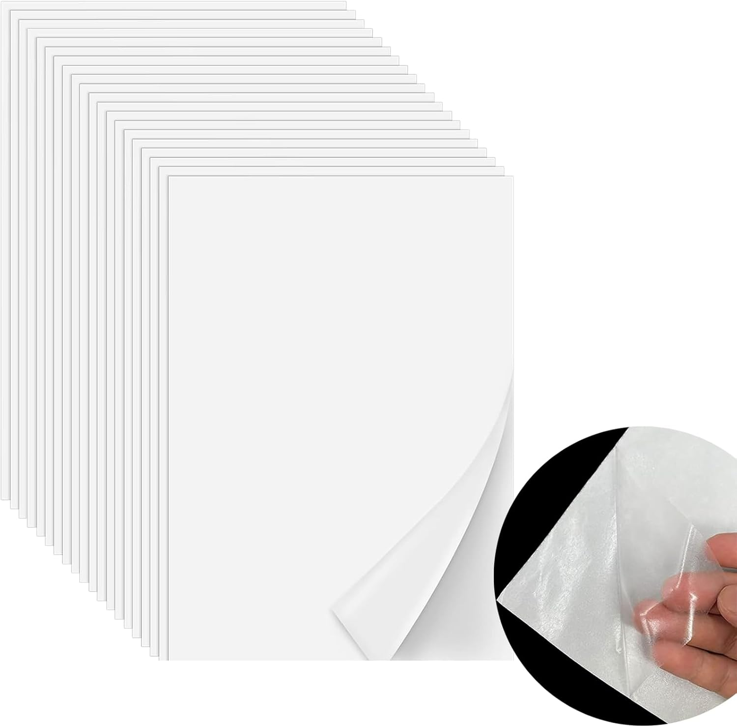 Iron on Adhesive Sheets 20PCS, Heavy Weight Double-Sided Heat Melt Fabric Glue Sheet, A4 Size Fusible Adhesive Sheets, Press-On Patch Iron on Tape, Fusible Interfacing for Sewing, Heat and Bond