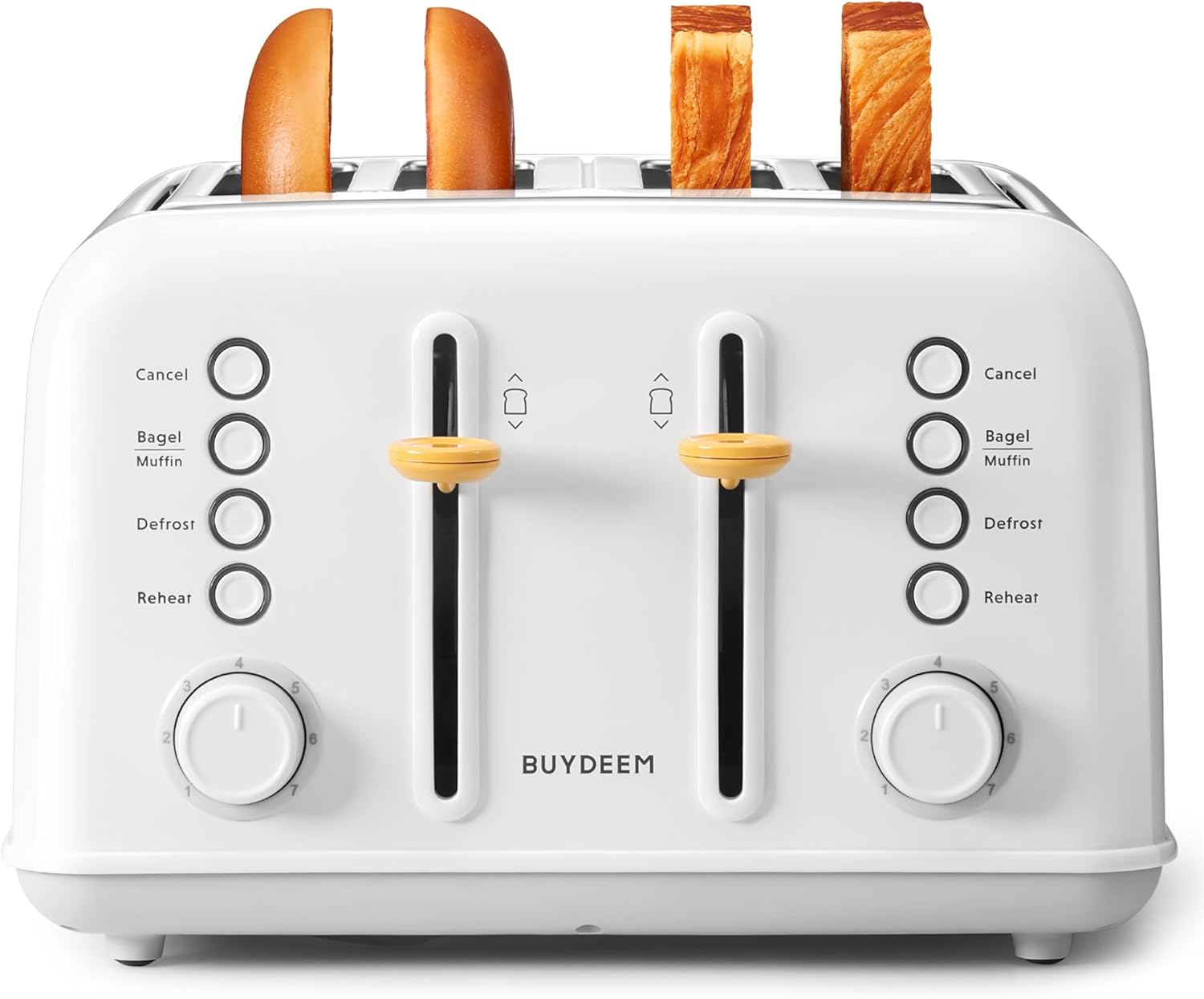 DT640 4-Slice Toaster, Extra Wide Slots, Stainless Steel with High Lift Lever, Bagel and Muffin Function, Removal Crumb Tray, 7-Shade Settings, Arctic White
