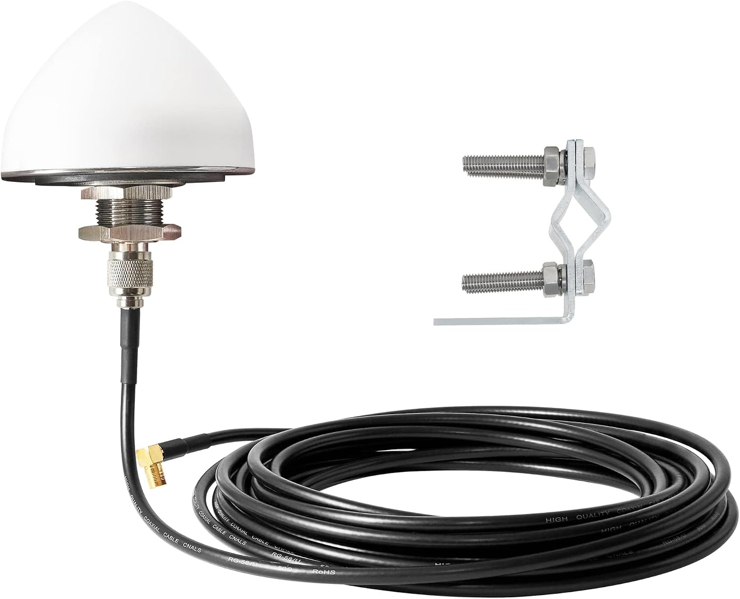 Sirius XM Satellite Radio Antenna, Mirror Tubular Mount Aerial with SMB Connector 21Ft Extension Wire for Semi Truck RV Trailer Car Vehicle, High Gain Sirius XM Stereo Receiver Tuner Antenna