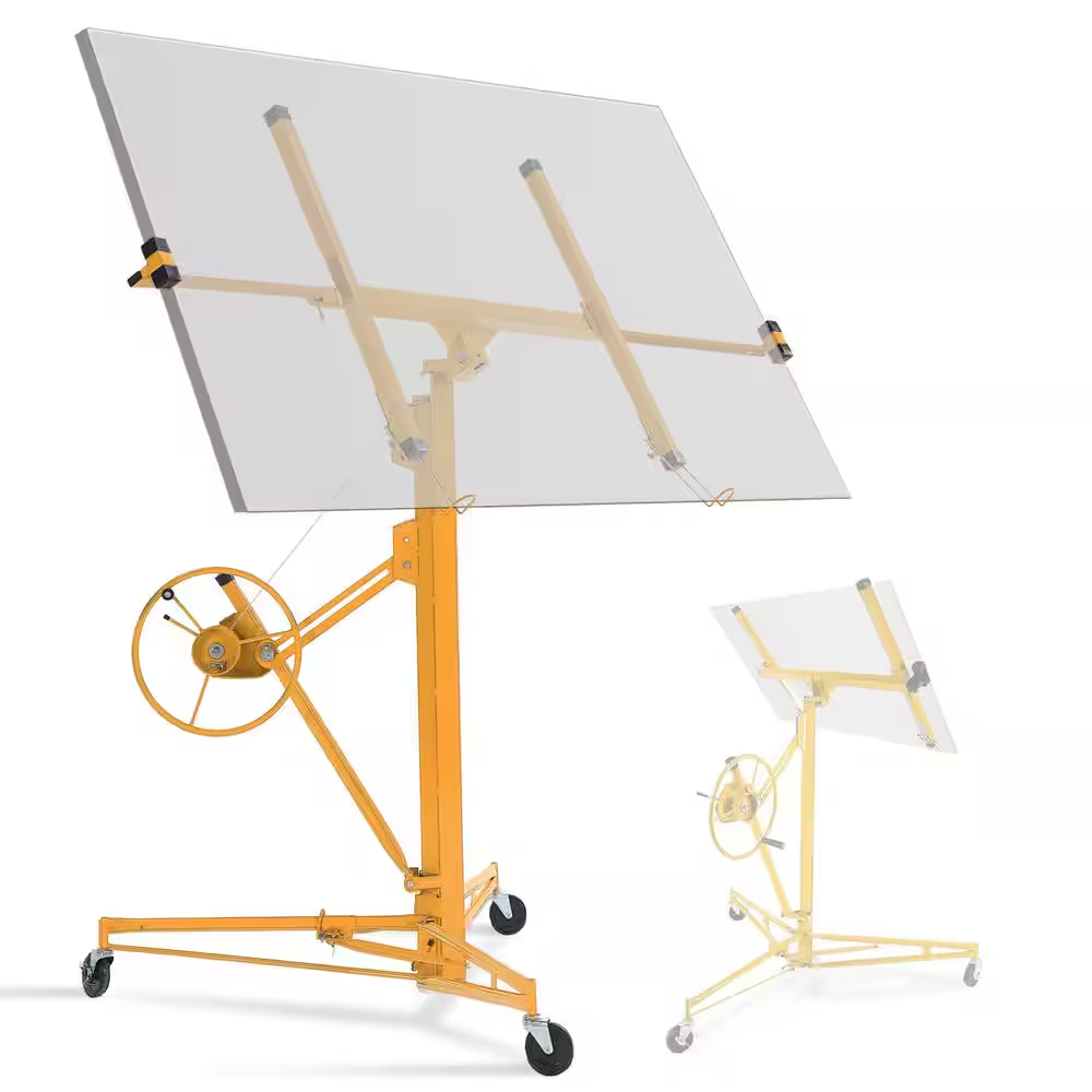 11 Ft. Drywall Panel Hoist Jack Lifter Drywall Lift Panel Lift in Yellow