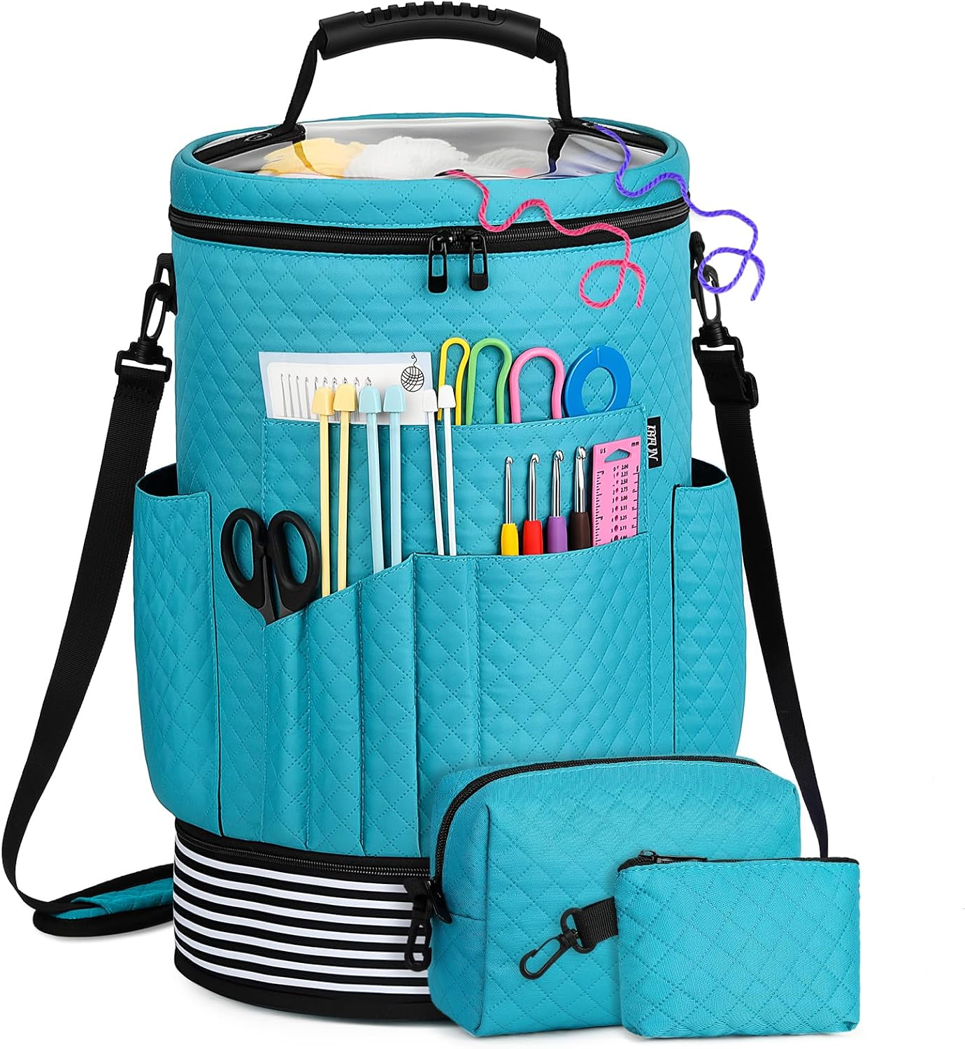 Crochet Yarn Knitting Bag 3PCS Expandable Large Yarn Storage Organizer Bag