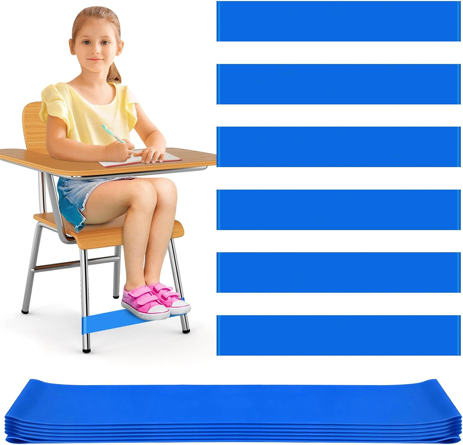 6 Pack Chair Bands for Kids with Fidgety Feet, ADHD Tools for Kids, ROOKEA Se... - Picture 20 of 28