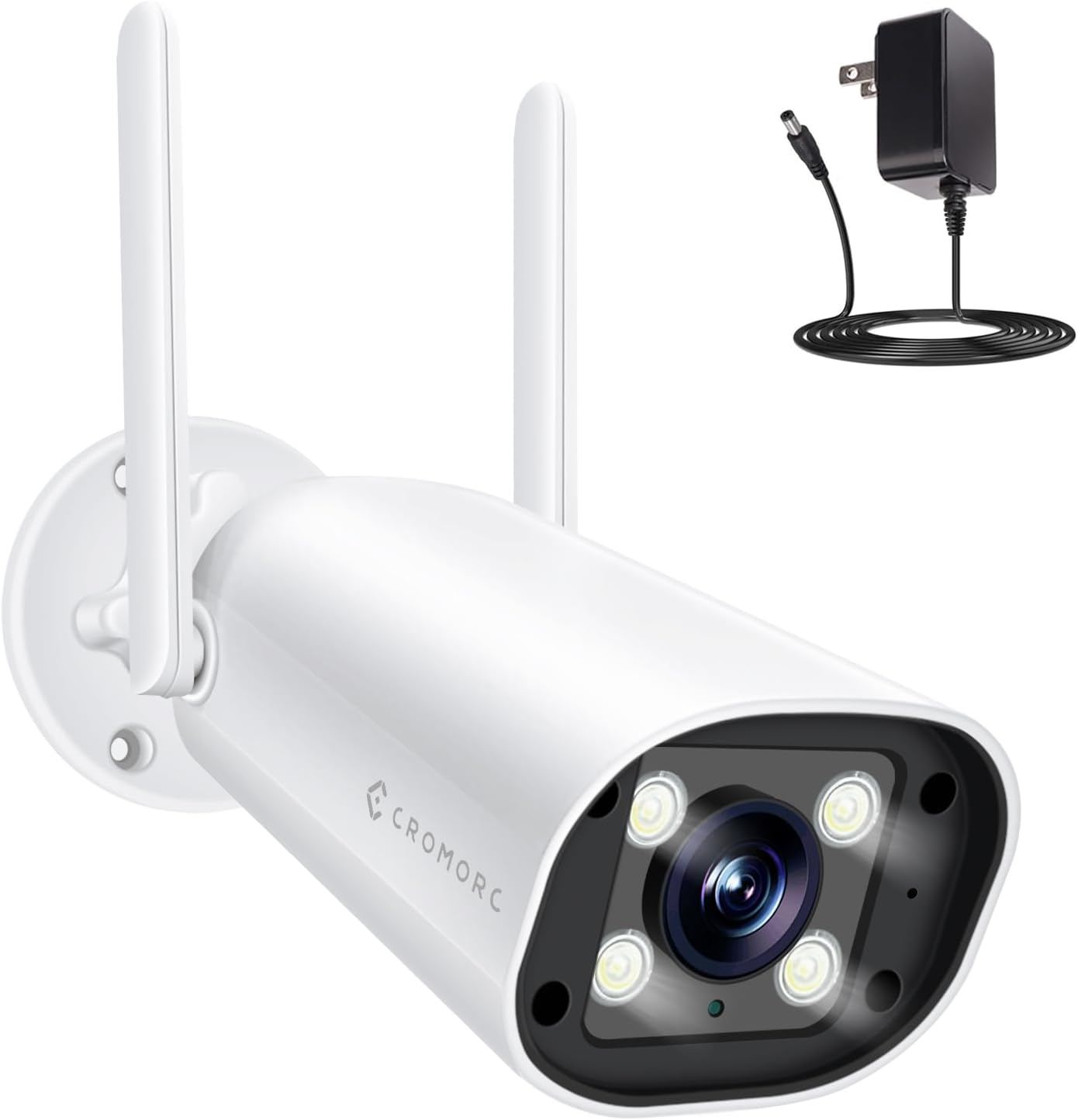 Wireless Security 5MP Camera Two Way Audio Floodlight Siren Alarm Color Night Vision Outdoor Indoor Weatherproof with 1A Power Adapter