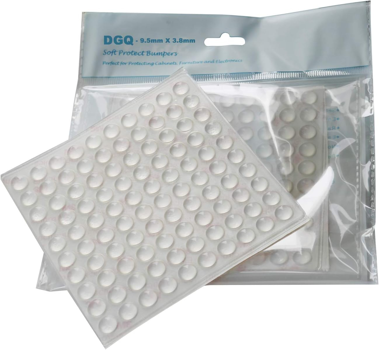 100Pack round Small Clear Soft Cabinet Bumpers 3/8