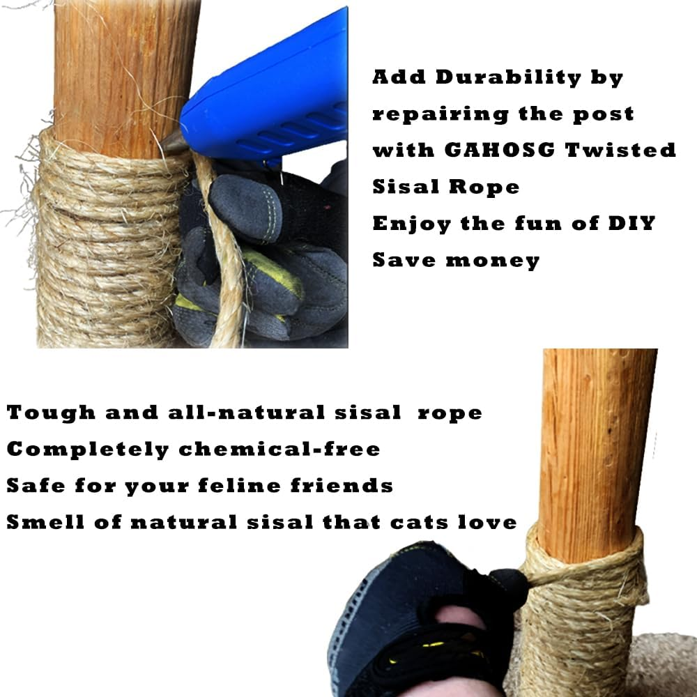 Sisal Rope for Cat Tree Repairing 66 FT, 1/4 inch (6mm) Diameter Sisal Rope f... - Picture 4 of 15