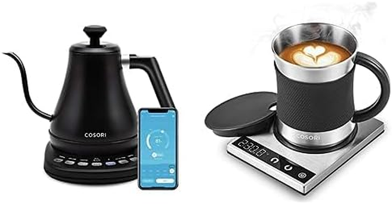 Smart Gooseneck Kettle with Mug Warmer & Variable Temp Control