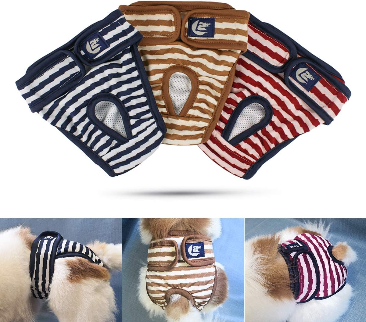 3 Stück NAMSAN Hunde Windeln Waschbare Schutzhose für Hündinnen XXL