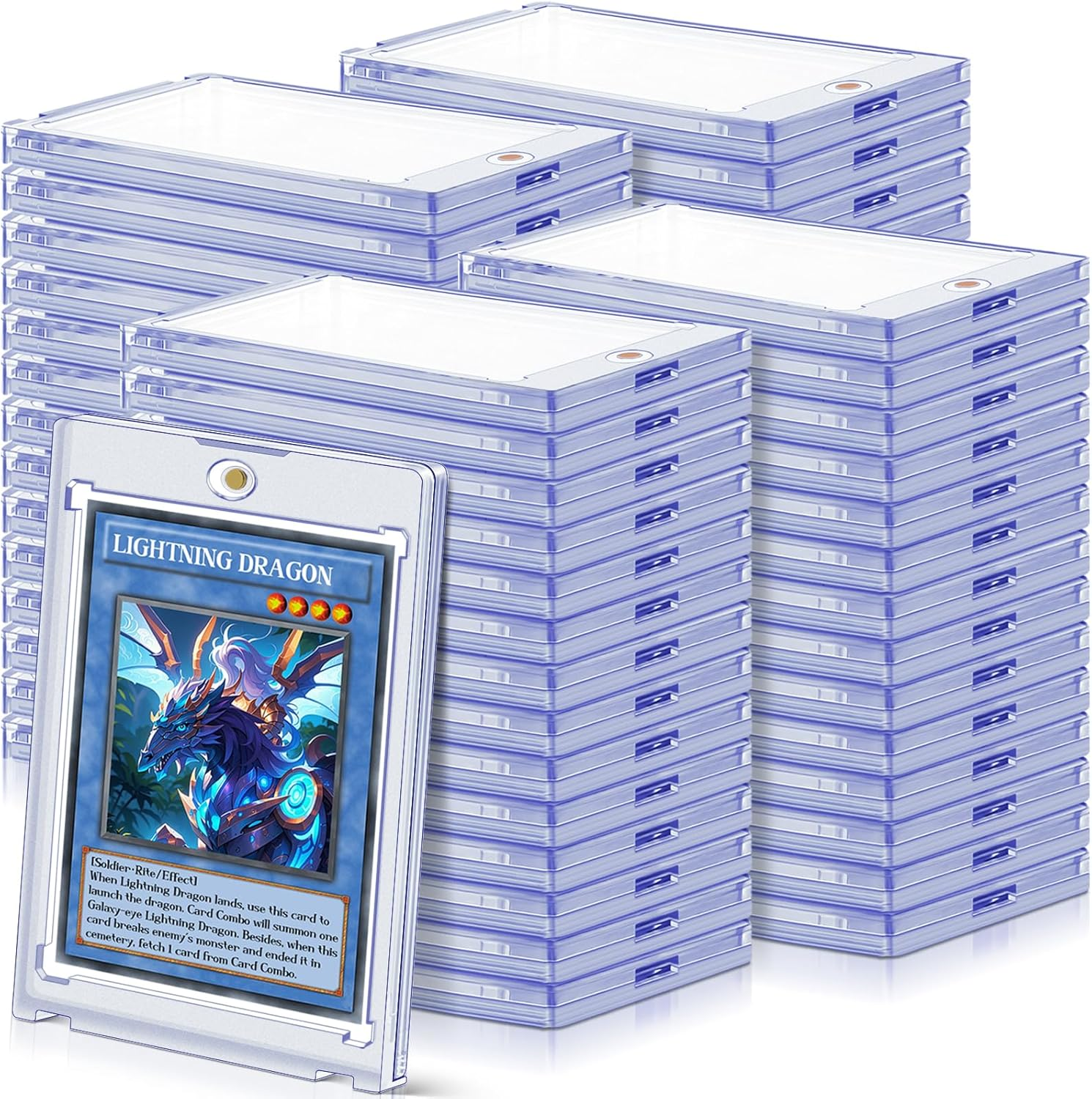 128Ct Magnetic Card Holders Cases, 35Pt Acrylic Baseball Hard Plastic Card Case Fit for MTG, TCG, Standard Cards, Sports Cards Storage and Display