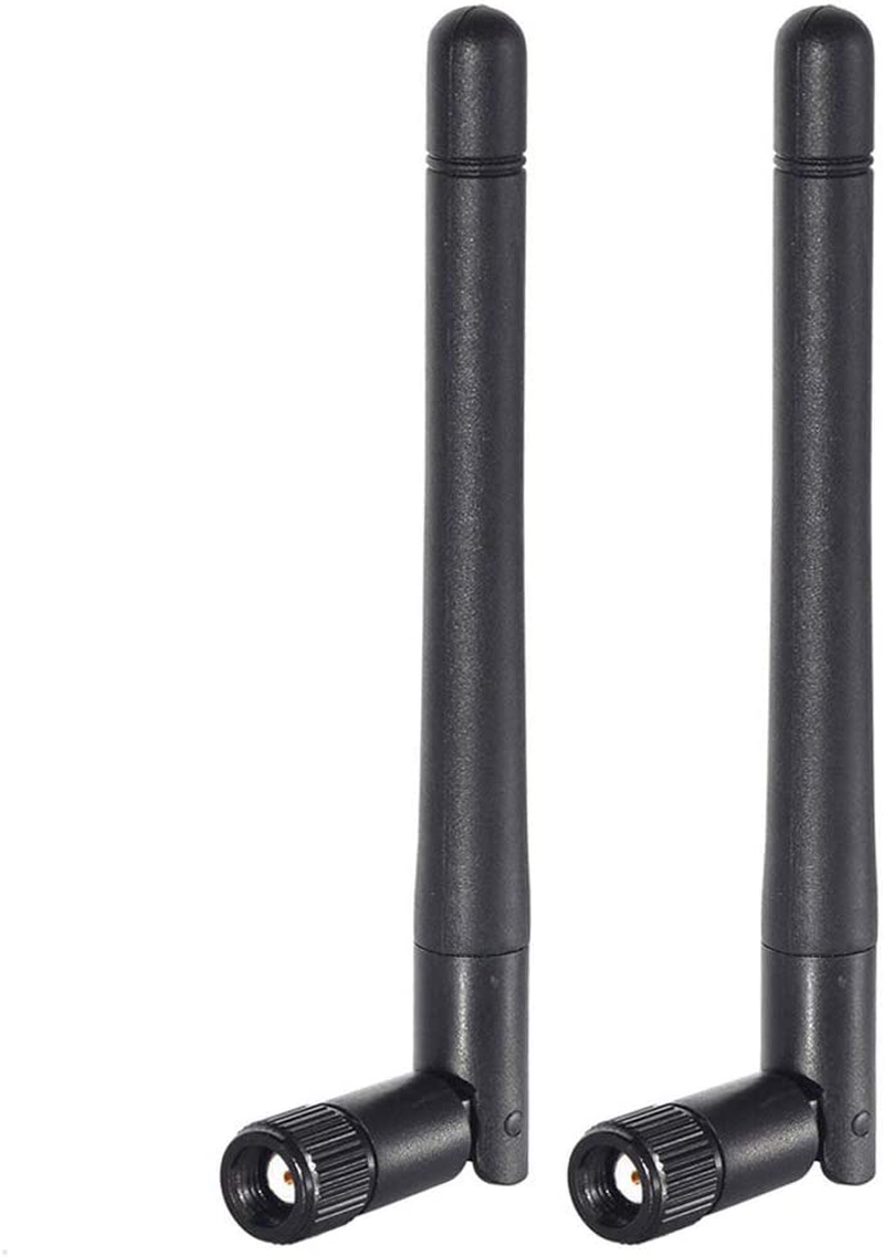 Dual Band Wifi 2.4Ghz 5Ghz 5.8Ghz 3Dbi MIMO RP-SMA Male Antenna (2-Pack) for Wifi Router Wireless Network Card USB Adapter Security IP Camera Video Surveillance Monitor