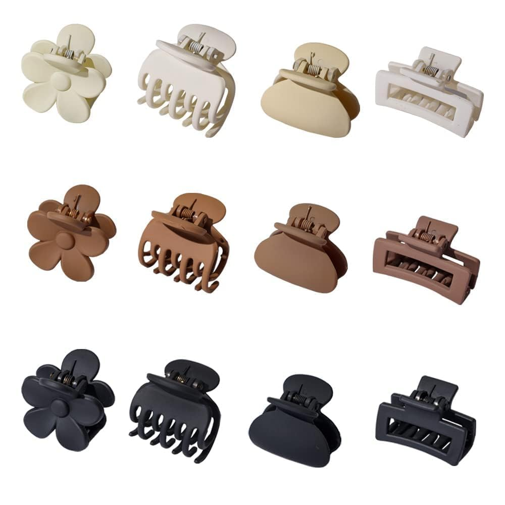 12 PCS Small Matte Claw Clips for Women Girls