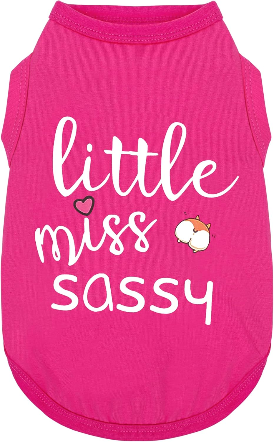 Little Miss Sassy Sleeveless Dog Vest – Cotton Shirt for All Breeds (Rose Red S)