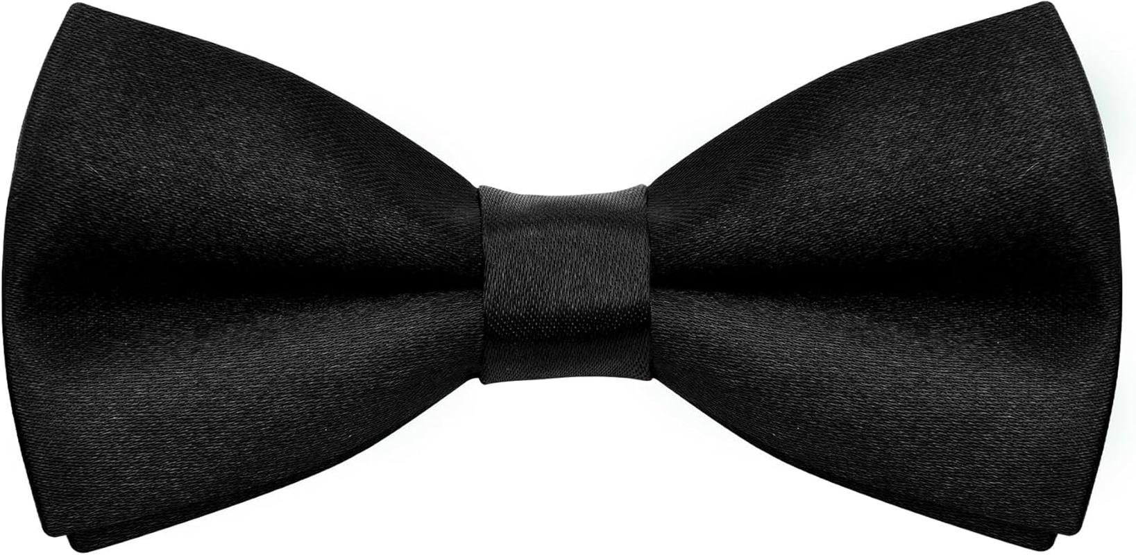 Kids Bow Tie Classic Solid Color Satin Bow Tie Adjustable Neck Bowtie for Kids Wedding Party