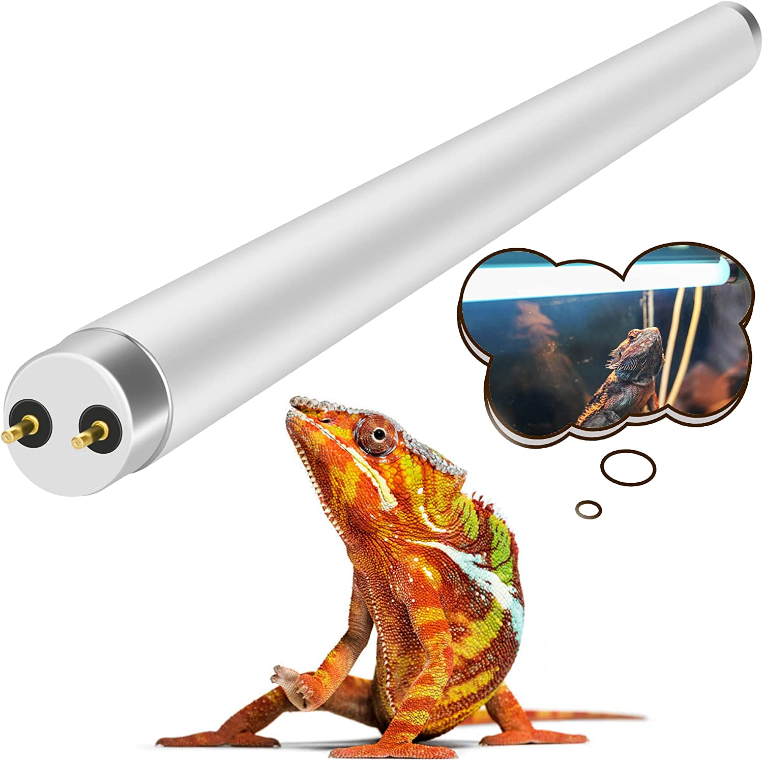T8 Rainforest Terrarium Fluorescent Lamp Tube 18" Full Spectrum UVB Bulb, Dua... - Picture 2 of 2