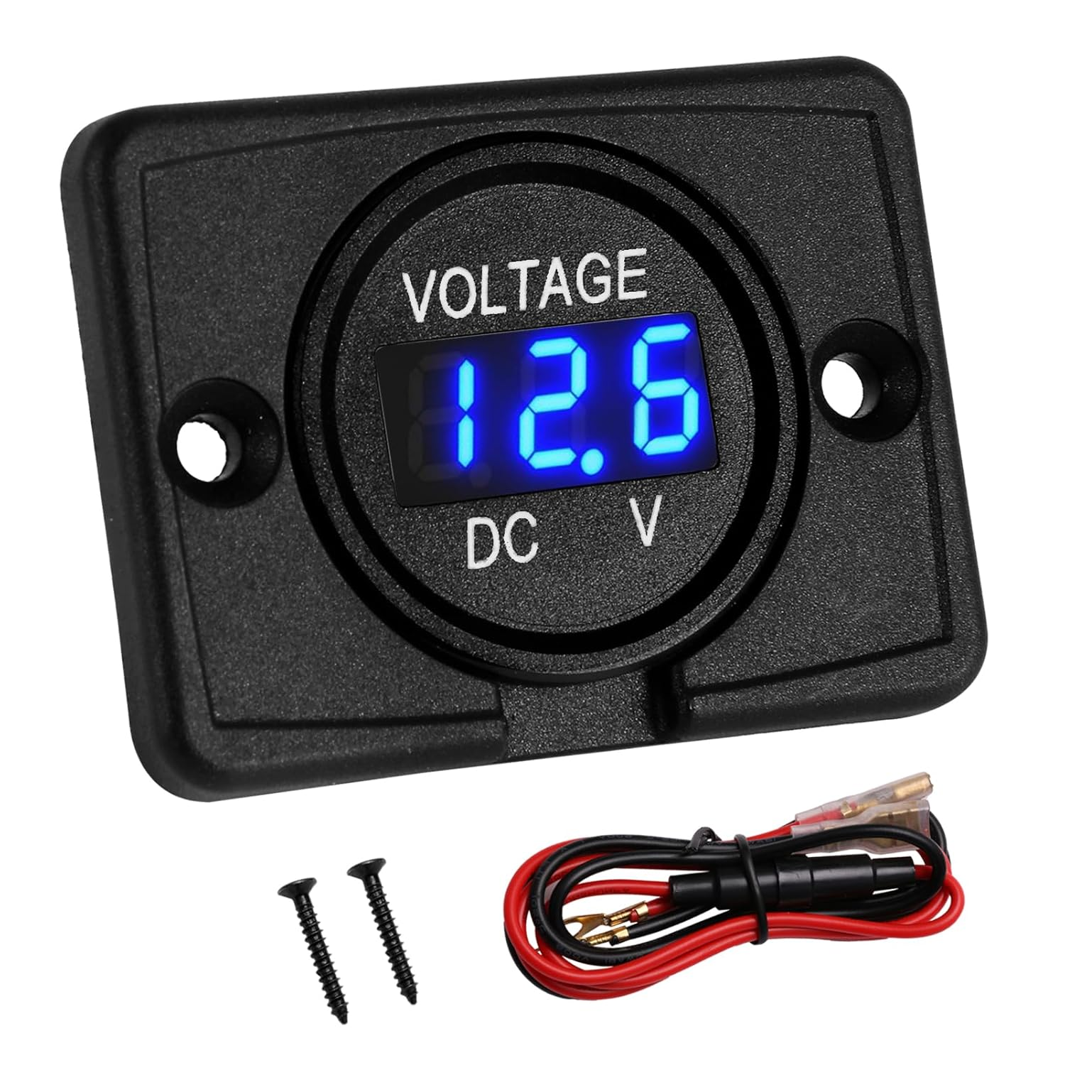 Voltimetro LED digital 12V 24V 36V luz azul para marina auto camion RV bote