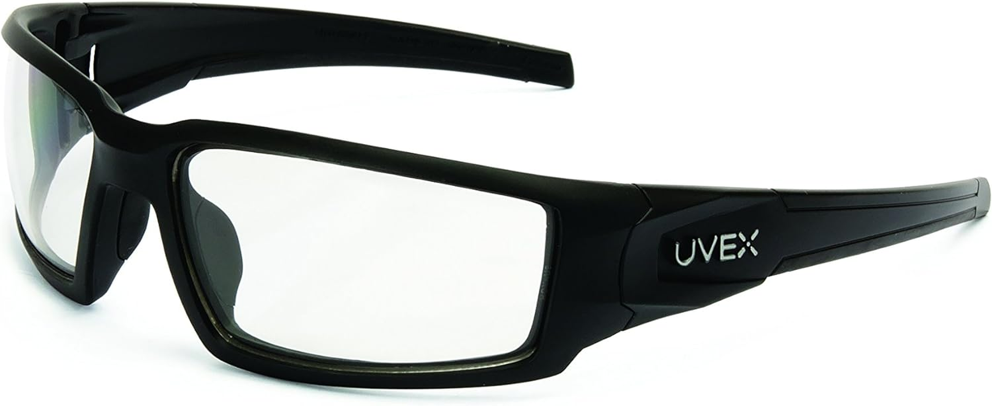 Uvex Hypershock Safety Glasses, Black Frame with Clear Lens & Hydroshield Anti-Fog Coating (S2940HS)