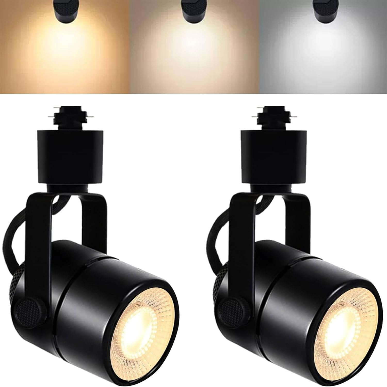 Dimmable LED Track Lighting Heads, 10W 3CCT L Type GU10 Track Light Heads Adjustable 3000K/4000K/6000K, 2PCS Ceiling Spotlight Fixtures Replacement GU10 Bulbs for Home & Commercial Space