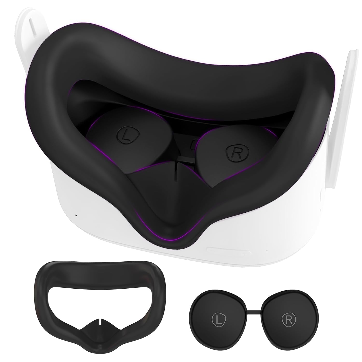 Silicone Face Pad for Meta Quest 2 Standard Facial Interface with Lens Cover Protectors Washable Vr Covers for Oculus Quest 2 Accessories Silicone Cover Only