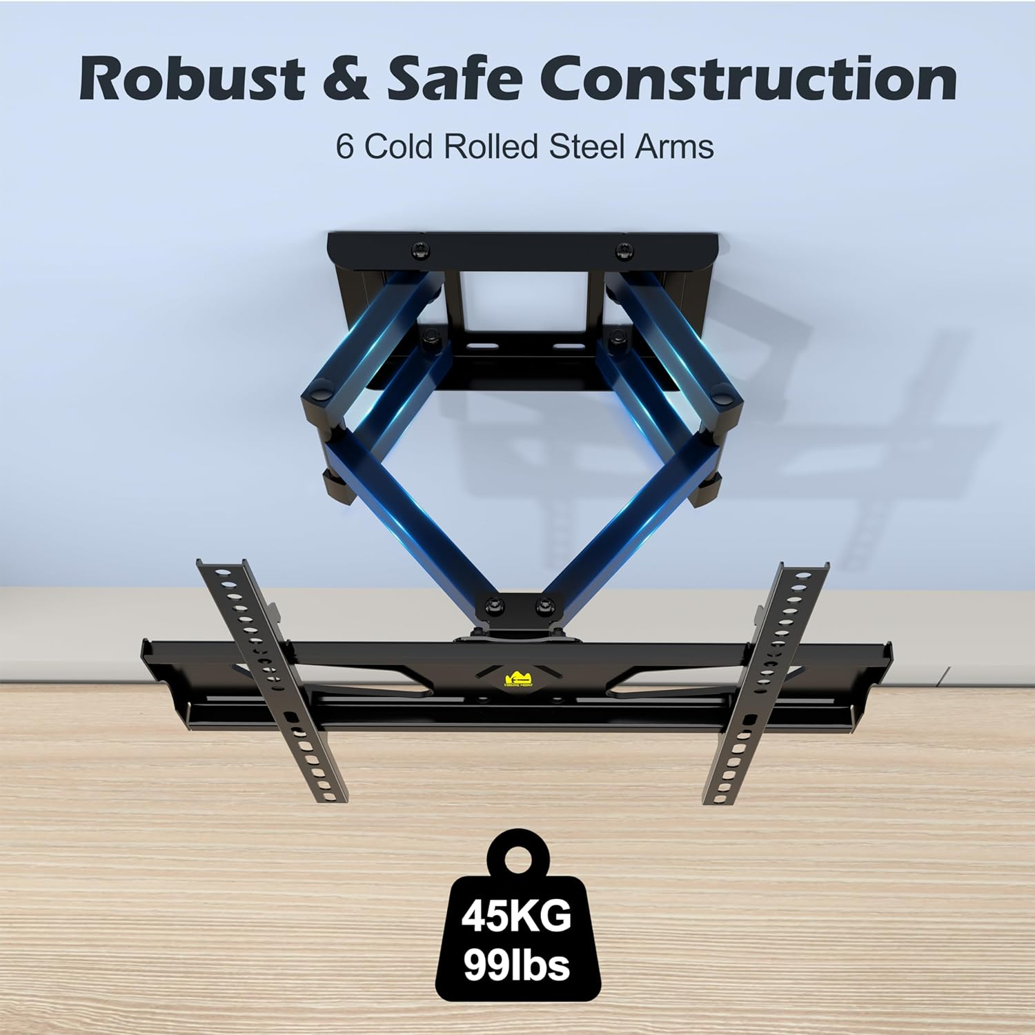 FORGING MOUNT TV Wall Mount Bracket for 26-65" Flat & Curved TVs, Swivels Til... - Picture 3 of 12