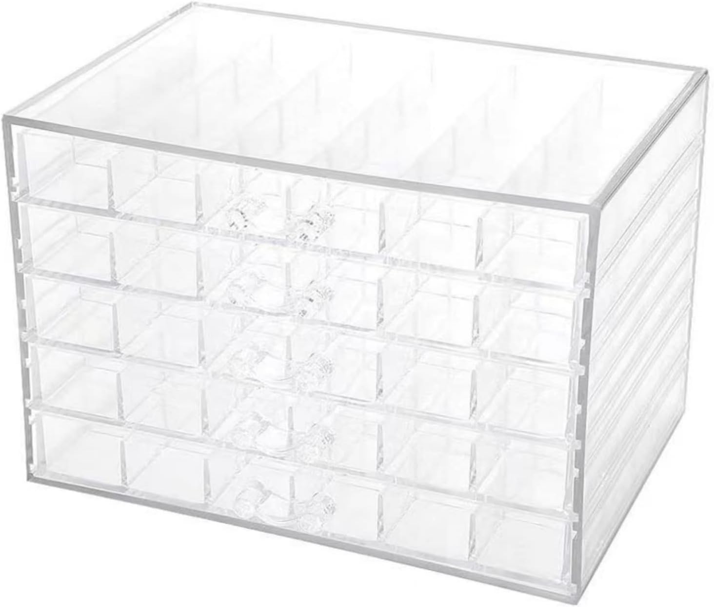 Acrylic Jewelry Organizer Box, Jewelry Drawer Organizer with 5 Drawers 120 Grids, Clear