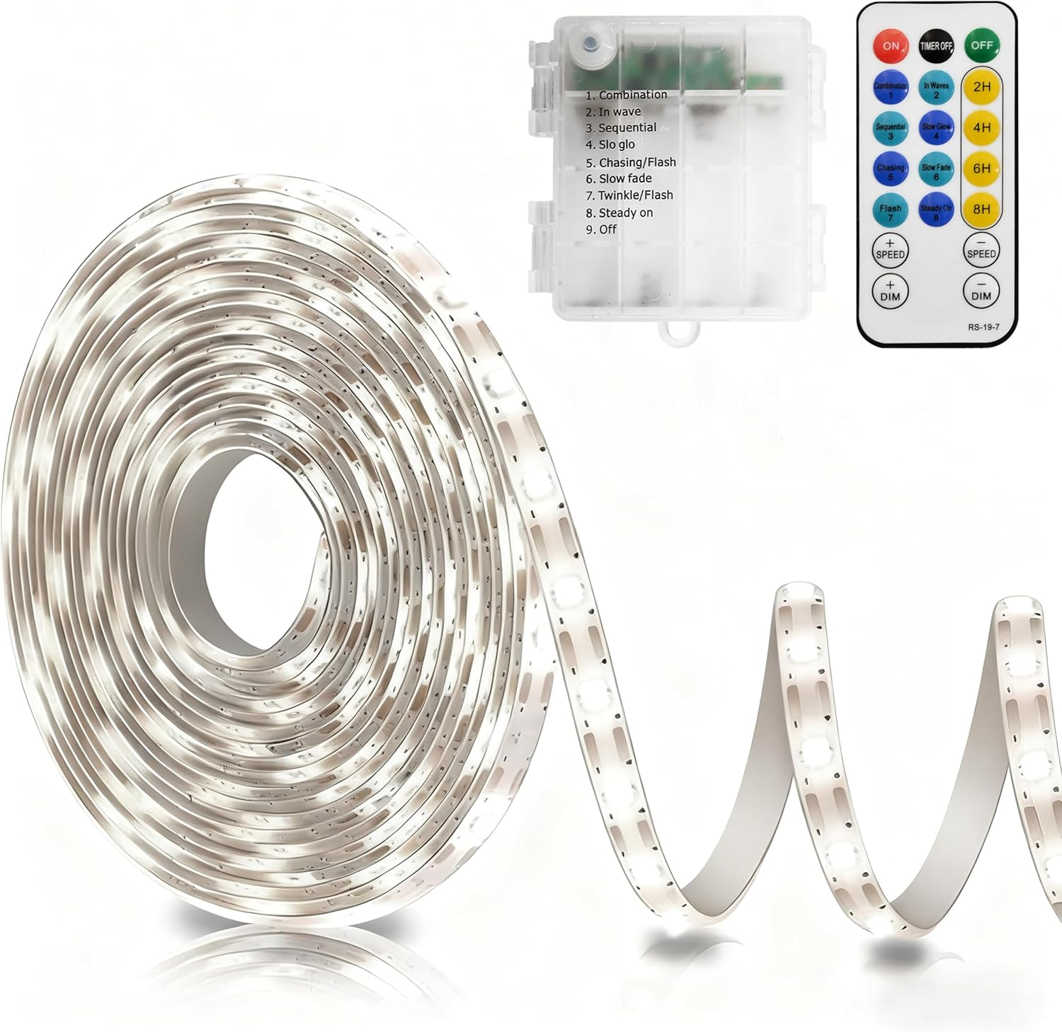 Strip Lights Battery Operated, 16.5Ft 150 LED 2835 SMD Closet Strip Lights with Remote for Bedroom, Kitchen, Cabinet Décor (Cool White)