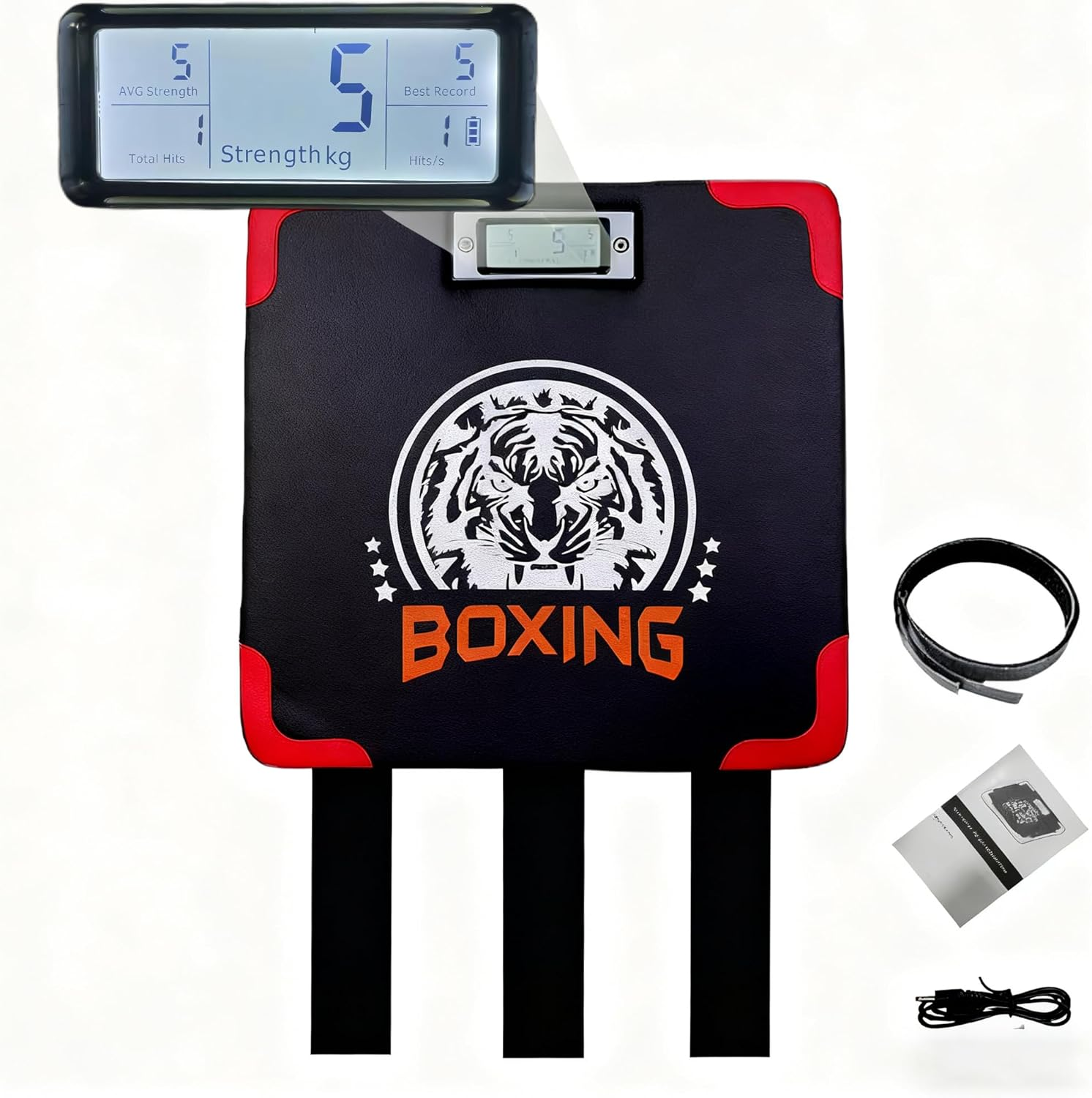 Boxing Strength Tester, That Displays Strength and Speed, a Punch Machine with Adjustable Height, a Household Boxing Wall Hanging Machine, Adult and Kids Boxing Training Equipment.
