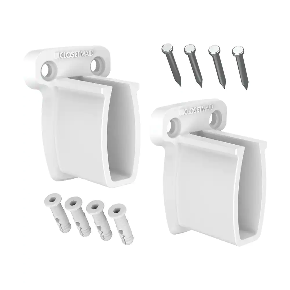 Pre-Loaded 2 In. H Wall Shelf Brackets with Anchors for Wire Shelving (2-Pack)