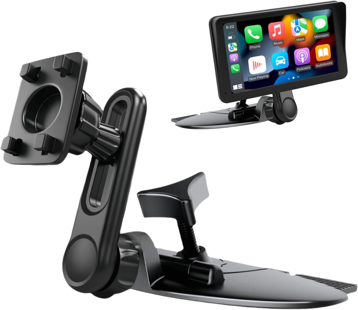 Extended CD Mount for Carplay Screen Adjustable Arm and 360° Rotating Universal Head 17Mm Compatible with In-Car Monitors CD Carplay Mount