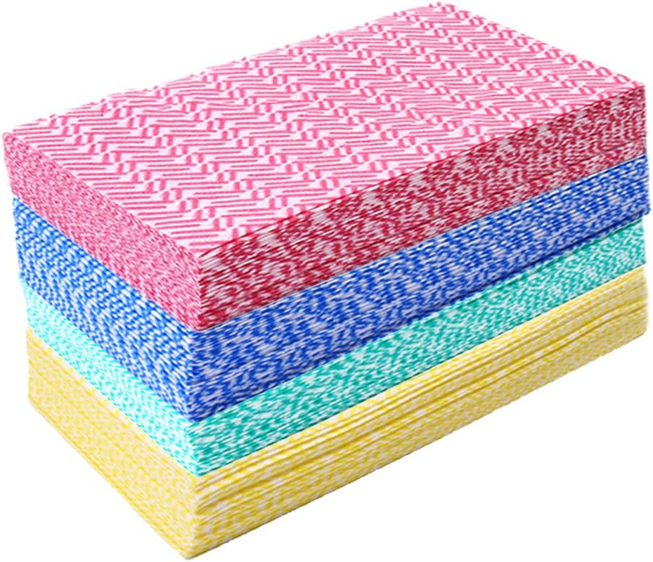 Handi Wipe Reusable Cloths - Multi-Purpose Disposable Dish Cloths and Towels, Ultra Absorbent, Fast-Dry, Durable Cleaning Wipes for Kitchen and Home, 4colors, 11.8 x 21 inches, Pack of 80