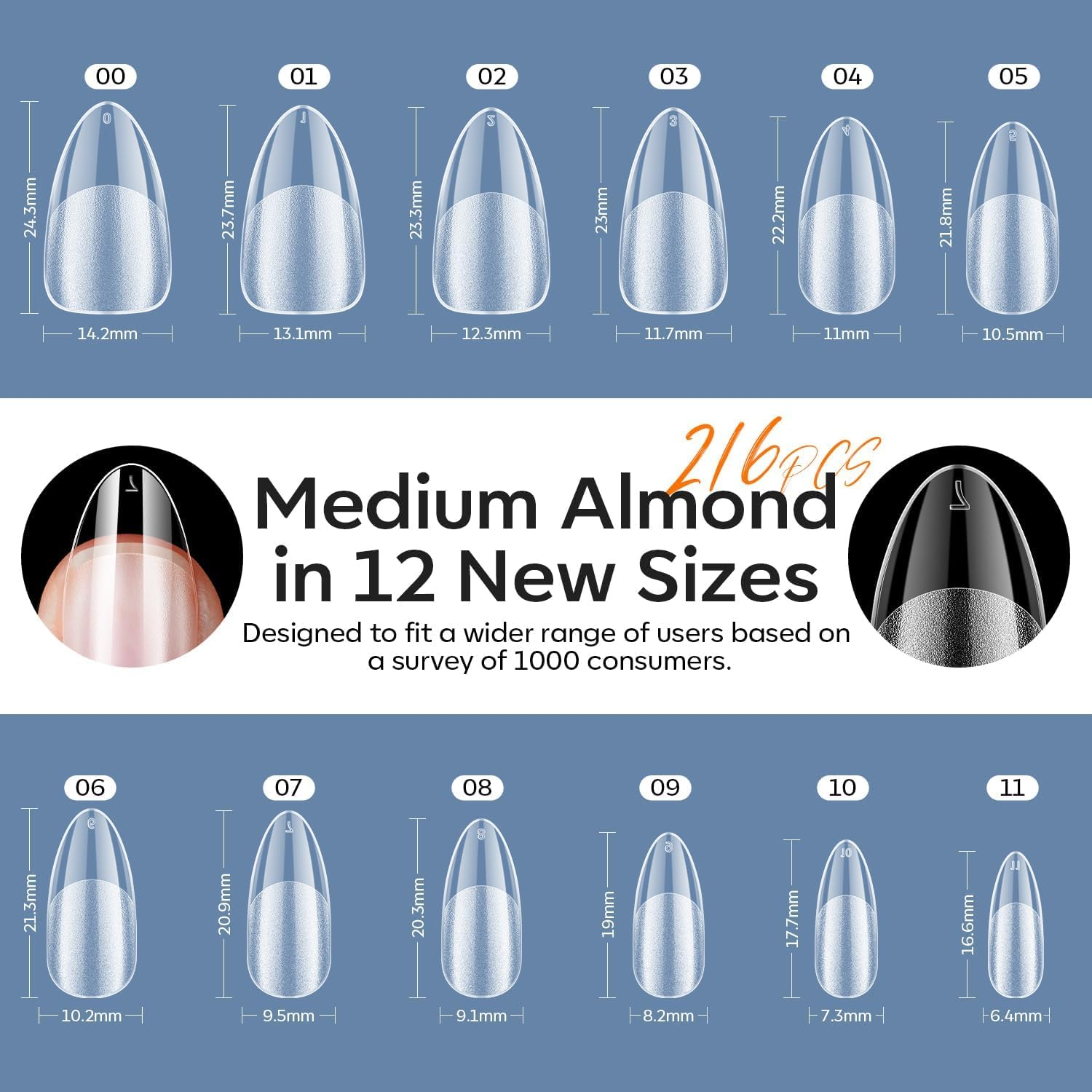 Modelones Gel X Nail Kit, Medium Almond Gel x Nail Tips, 9-in-One Nail Glue &... - Picture 4 of 17
