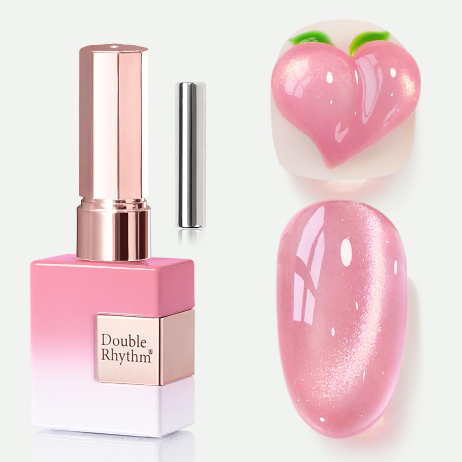 0.5 OZ Cat Eye Gel Polish with Magnet 15ML Holographic Glitter Shimmer Translucent Jelly Color Magnetic Nail Polish Salon DIY at Home (Fruit Purple Pink-Mc1206)