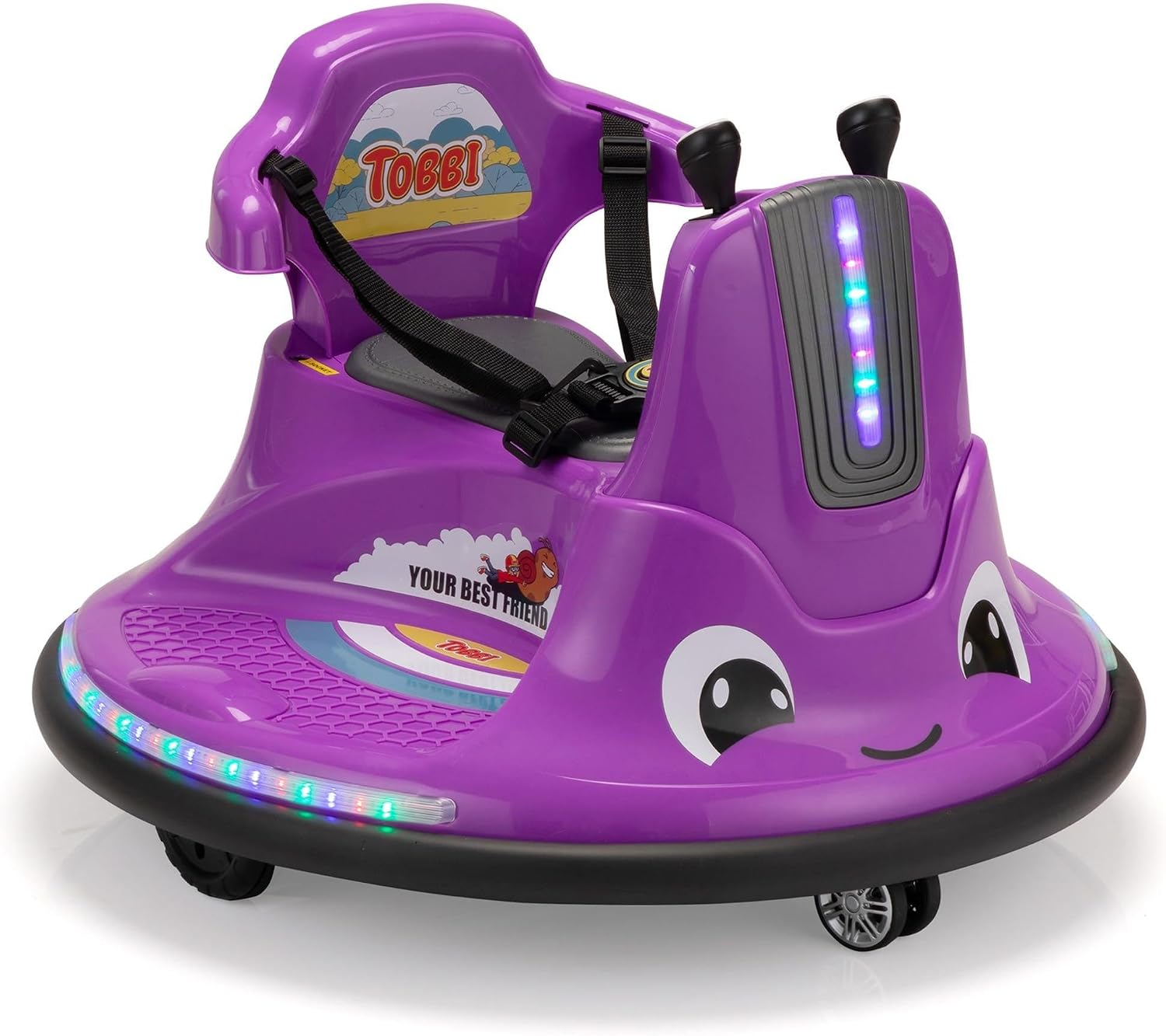 12V Battery Powered Kids Electric Bumper Car Control - Violet