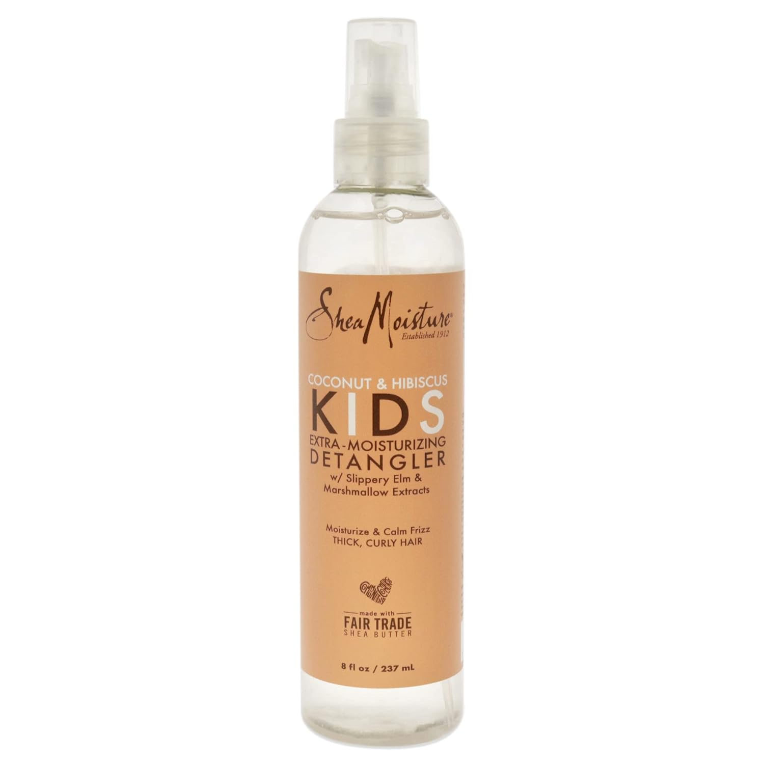 Sheamoisture Kids Detangler for Curly Hair, Extra Moisturizing Coconut & Hibiscus with Shea Butter, 8 Oz