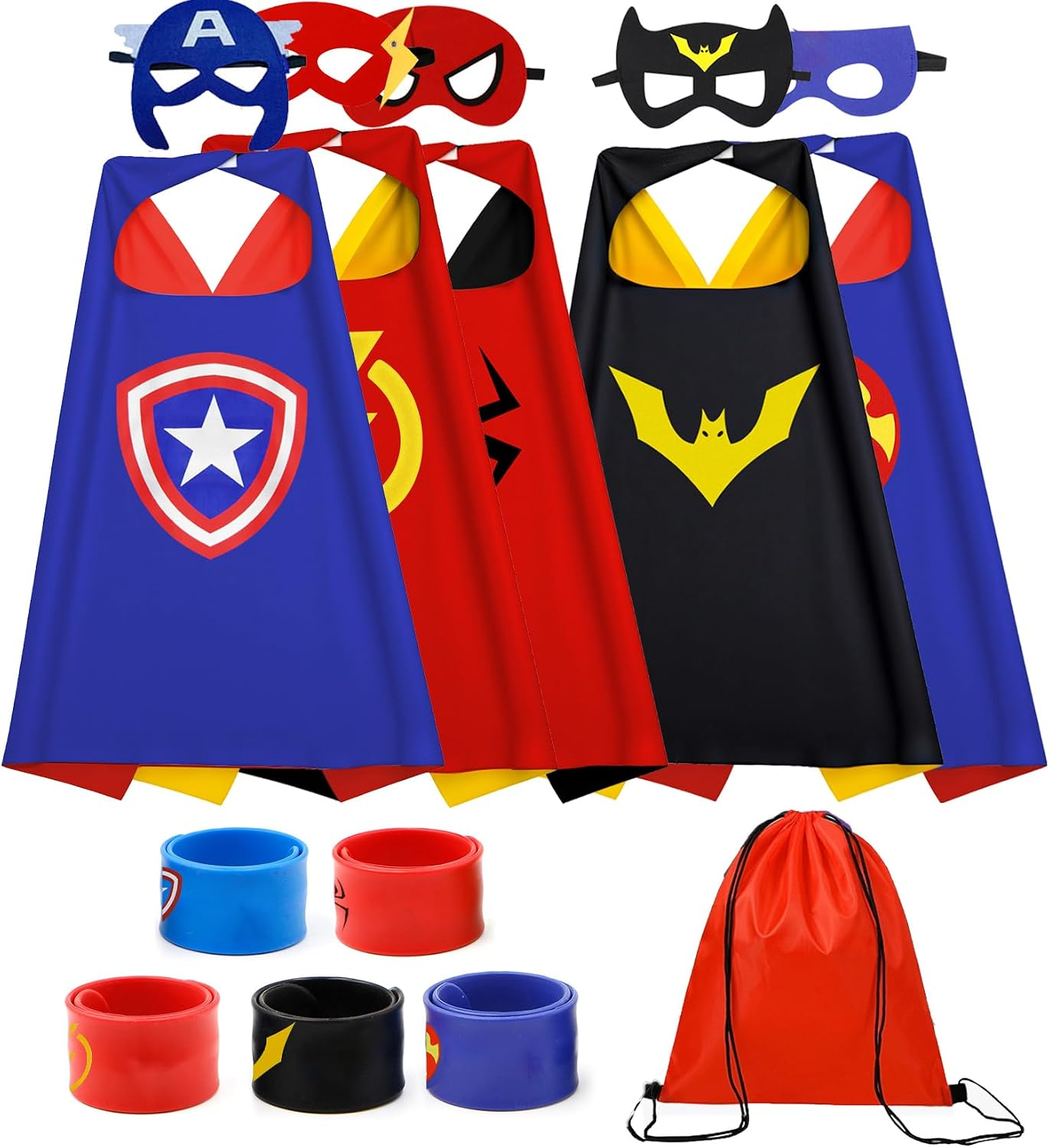 Kids Capes Set and Wristbands Kids Costumes Halloween Christmas Cosplay Dress up for Boys Girls