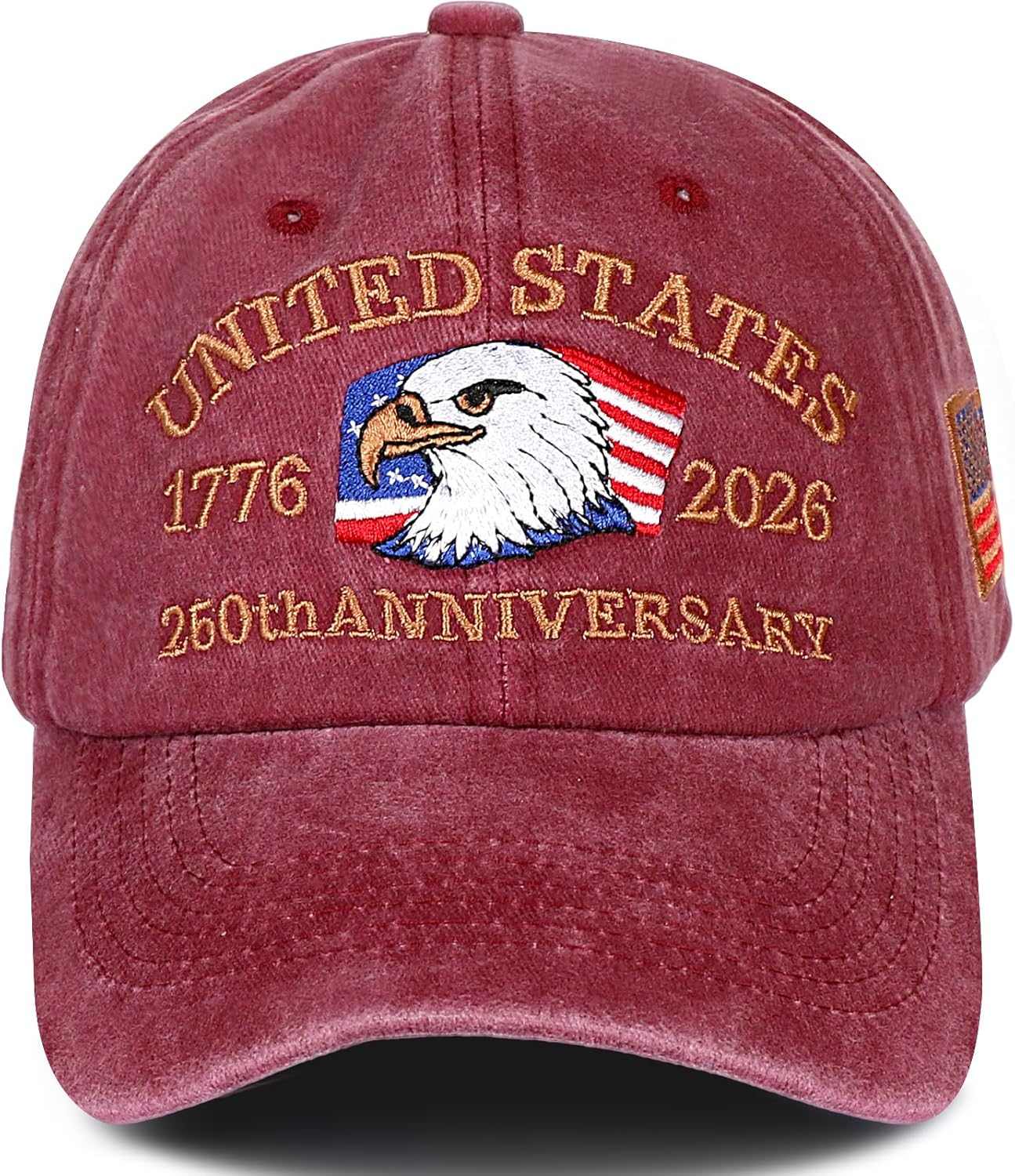 250 Anniversary USA Hat 1776-2026 Eagle Embroidery Liberty Patriotic Baseball Cap